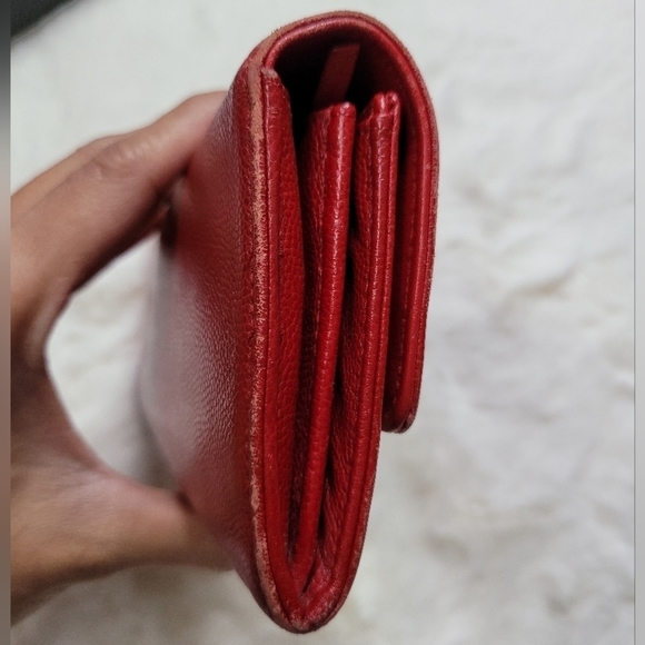 𝅺CHANEL Long Wallet Red Caviar Leather - Picture 3 of 16